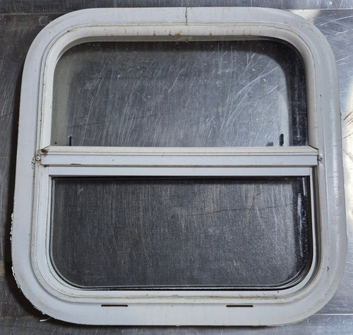 Used White Radius Opening Window : 17 1/2 W x 17 1/2 H x 1 1/8 D
