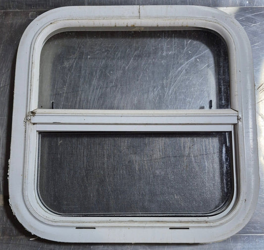 Used White Radius Opening Window : 17 1/2 W x 17 1/2 H x 1 1/8 D