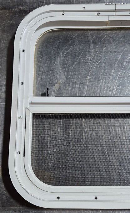Used White Radius Opening Window : 17 1/2 W x 17 1/2 H x 1 1/8 D