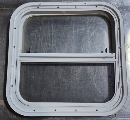 Used White Radius Opening Window : 17 1/2 W x 17 1/2 H x 1 1/8 D