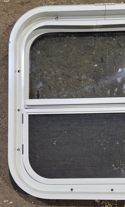 Used White Radius Opening Window : 17 1/2 W x 17 1/2 H x 1 7/8 D
