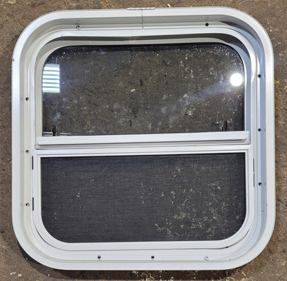 Used White Radius Opening Window : 17 1/2 W x 17 1/2 H x 1 7/8 D