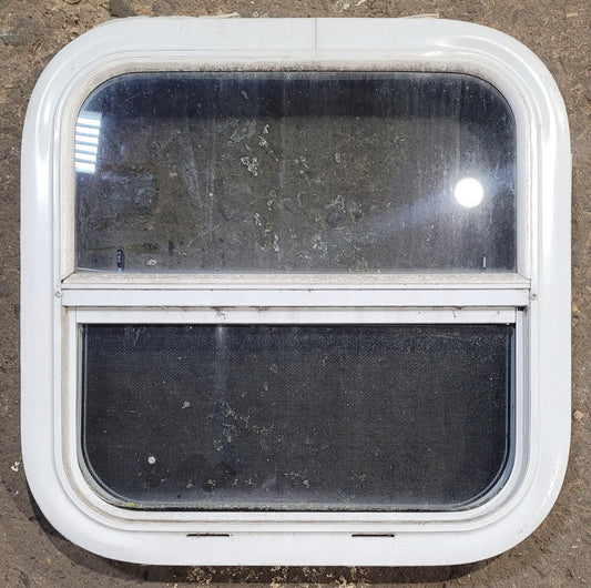 Used White Radius Opening Window : 17 1/2 W x 17 1/2 H x 1 7/8 D