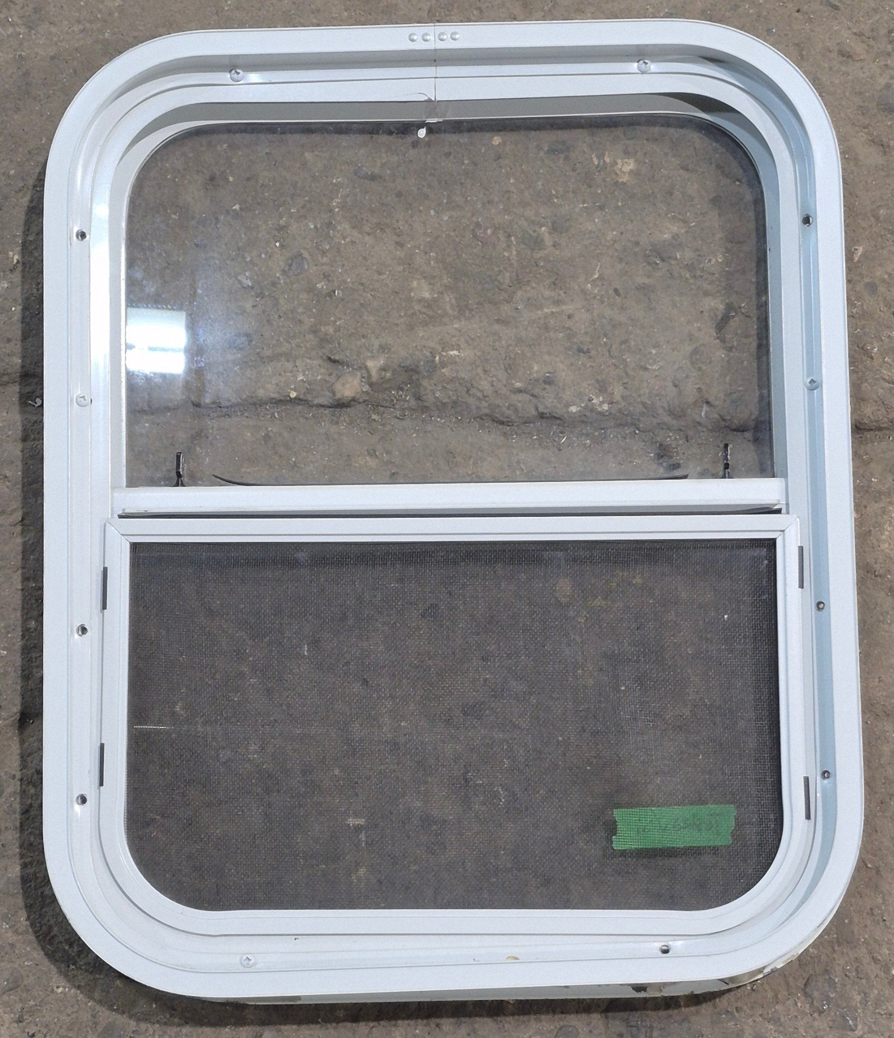 Used White Radius Opening Window : 17 1/2 W x 21 1/4 H x 1 7/8 D