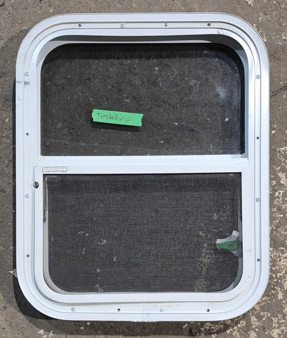 Used White Radius Opening Window : 17 1/4 W x 21 1/4 H x 1 3/4 D