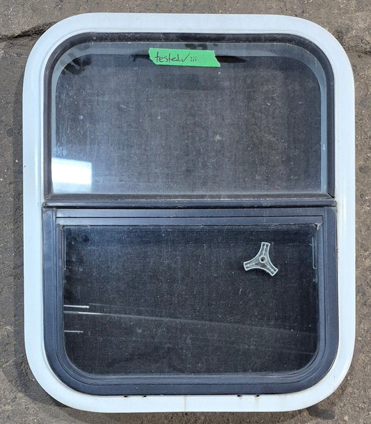 Used White Radius Opening Window : 17 1/4 W x 21 1/4 H x 1 3/4 D