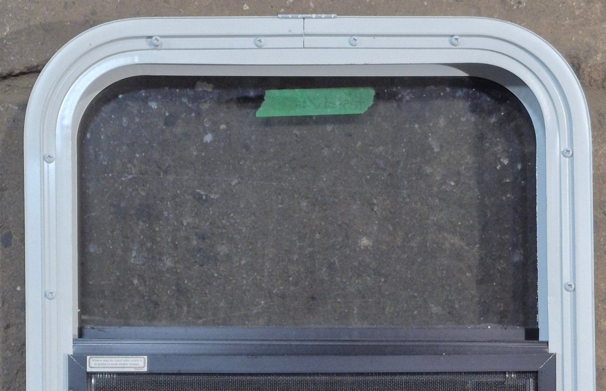 Used White Radius Opening Window : 17 1/4 W x 21 1/4 H x 1 3/4 D