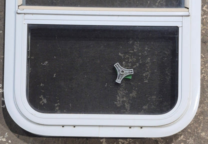 Used White Radius Opening Window : 17 1/4 W x 21 1/4 H x 1 3/4 D