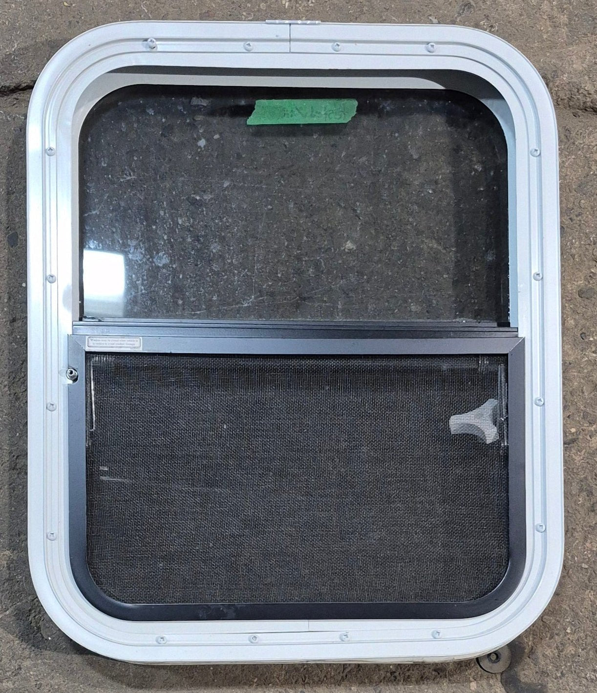Used White Radius Opening Window : 17 1/4 W x 21 1/4 H x 1 3/4 D