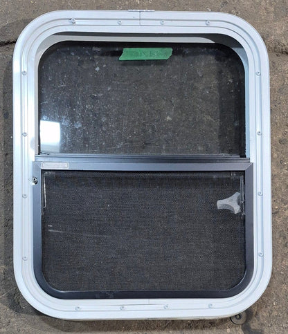 Used White Radius Opening Window : 17 1/4 W x 21 1/4 H x 1 3/4 D