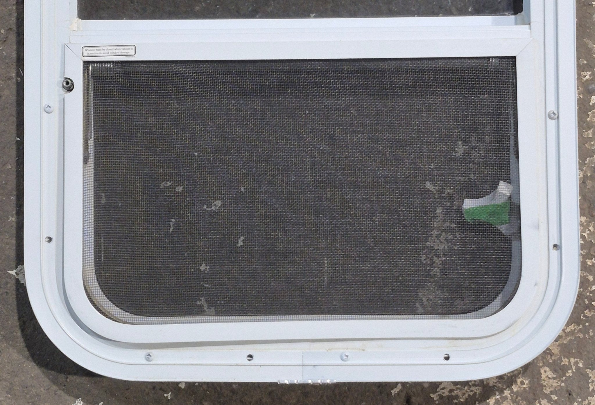 Used White Radius Opening Window : 17 1/4 W x 21 1/4 H x 1 3/4 D