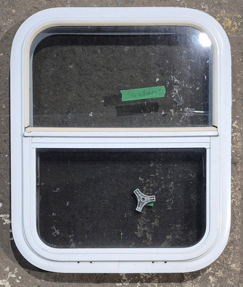 Used White Radius Opening Window : 17 1/4 W x 21 1/4 H x 1 3/4 D