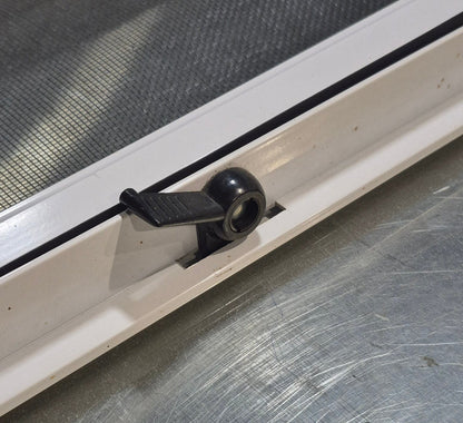 Used White Radius Opening Window : 18 1/4 W x 17 3/4 H x 1 3/4 D