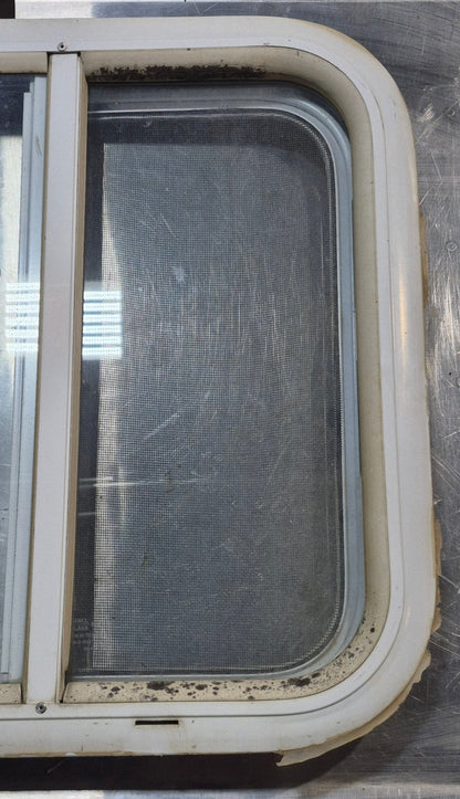 Used White Radius Opening Window : 18 1/4 W x 17 3/4 H x 1 3/4 D