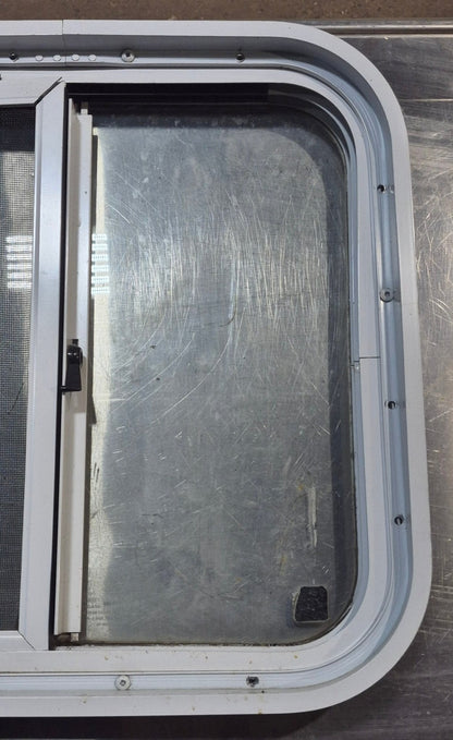 Used White Radius Opening Window : 18 1/4 W x 17 3/4 H x 1 3/4 D