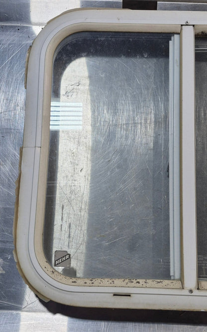 Used White Radius Opening Window : 18 1/4 W x 17 3/4 H x 1 3/4 D