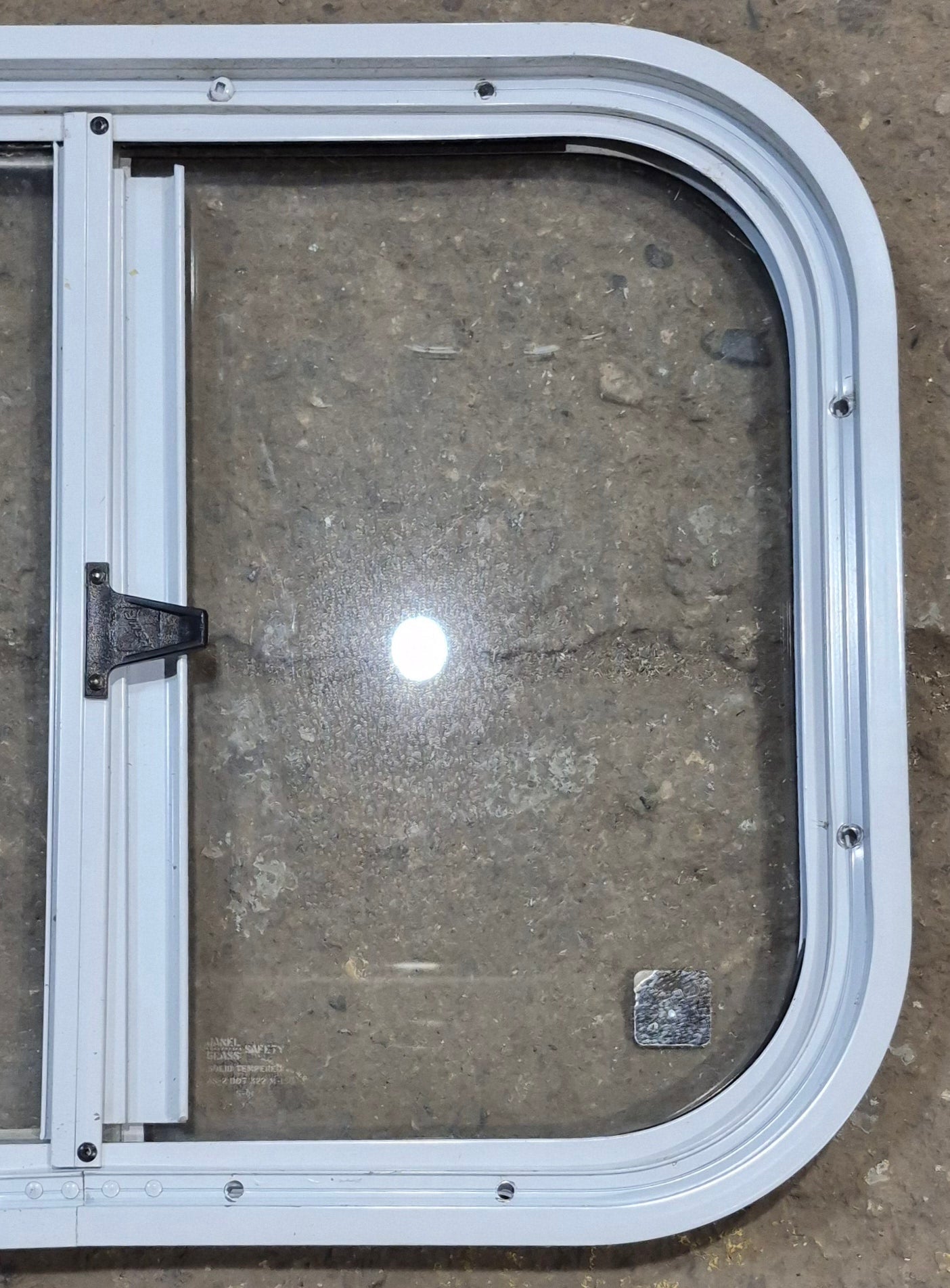 Used White Radius Opening Window : 19 1/2 W x 14 1/2 H x 1 1/4 D
