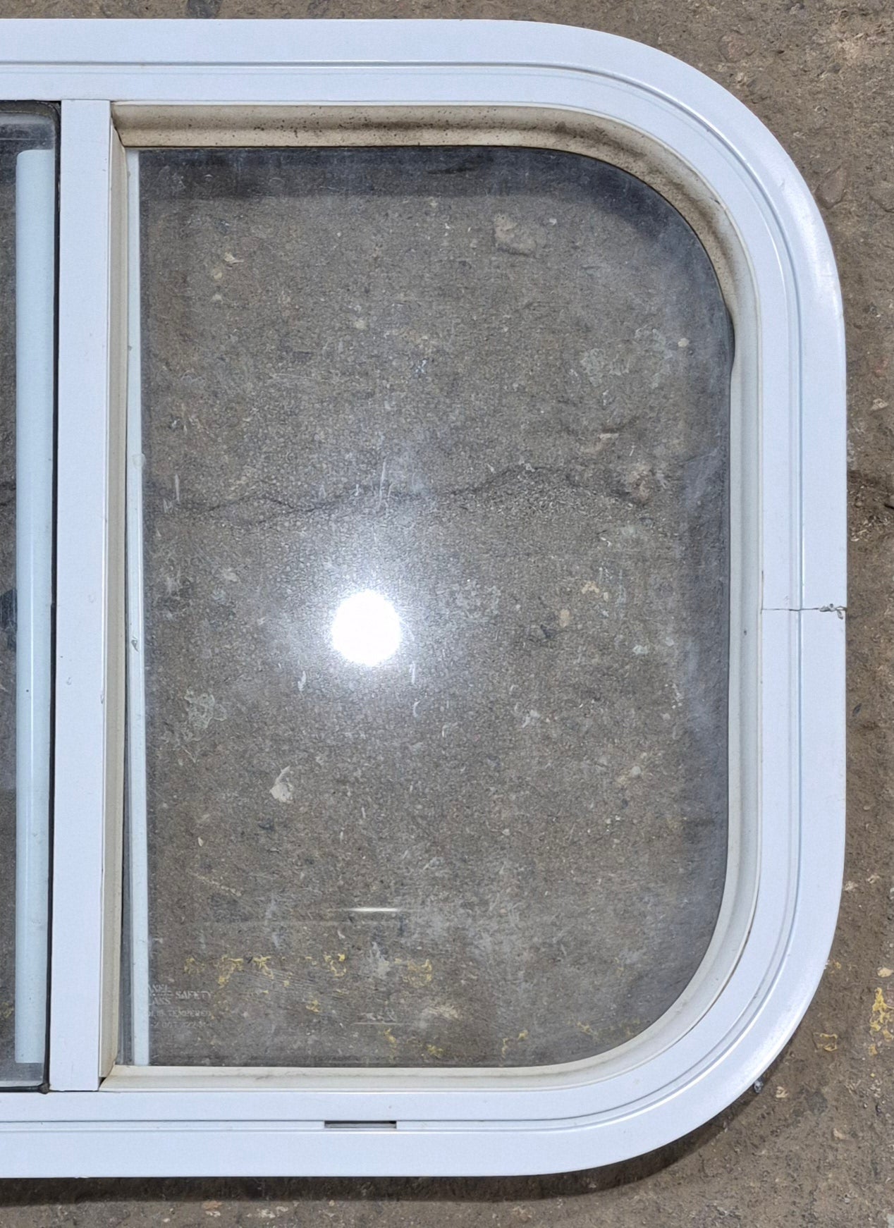 Used White Radius Opening Window : 19 1/2 W x 14 1/2 H x 1 1/4 D