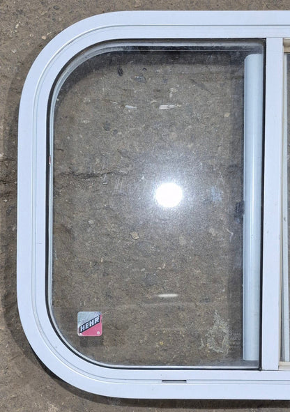 Used White Radius Opening Window : 19 1/2 W x 14 1/2 H x 1 1/4 D