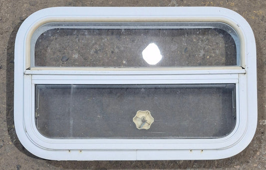 Used White Radius Opening Window : 23 1/2 W x 14 1/2 H x 1 7/8 D