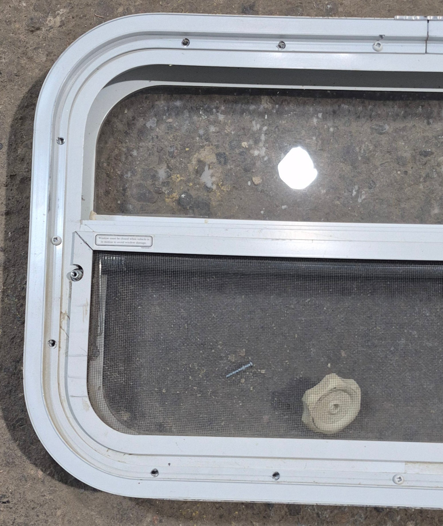 Used White Radius Opening Window : 23 1/2 W x 14 1/2 H x 1 7/8 D
