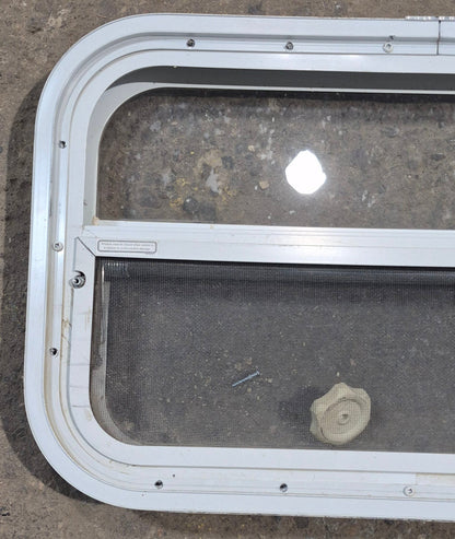 Used White Radius Opening Window : 23 1/2 W x 14 1/2 H x 1 7/8 D