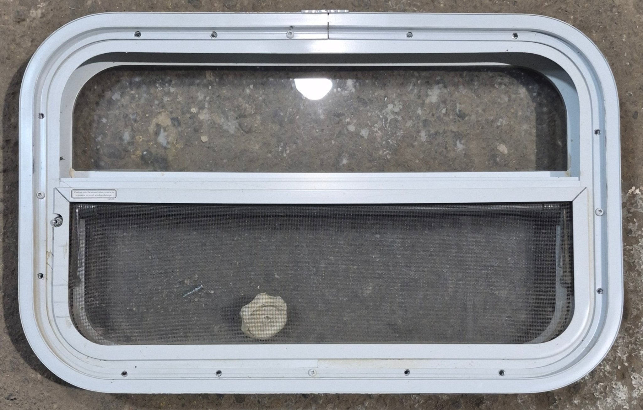 Used White Radius Opening Window : 23 1/2 W x 14 1/2 H x 1 7/8 D