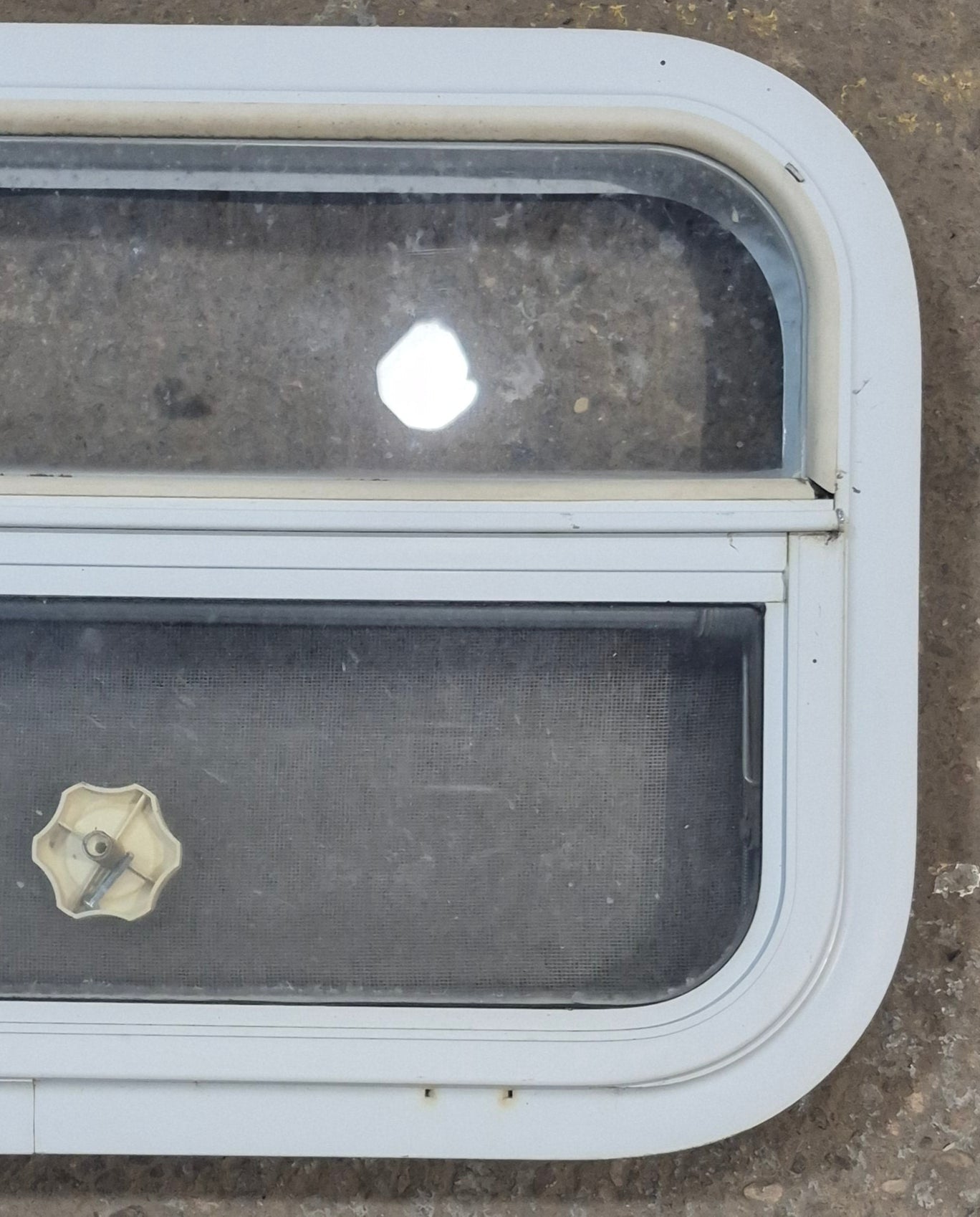 Used White Radius Opening Window : 23 1/2 W x 14 1/2 H x 1 7/8 D