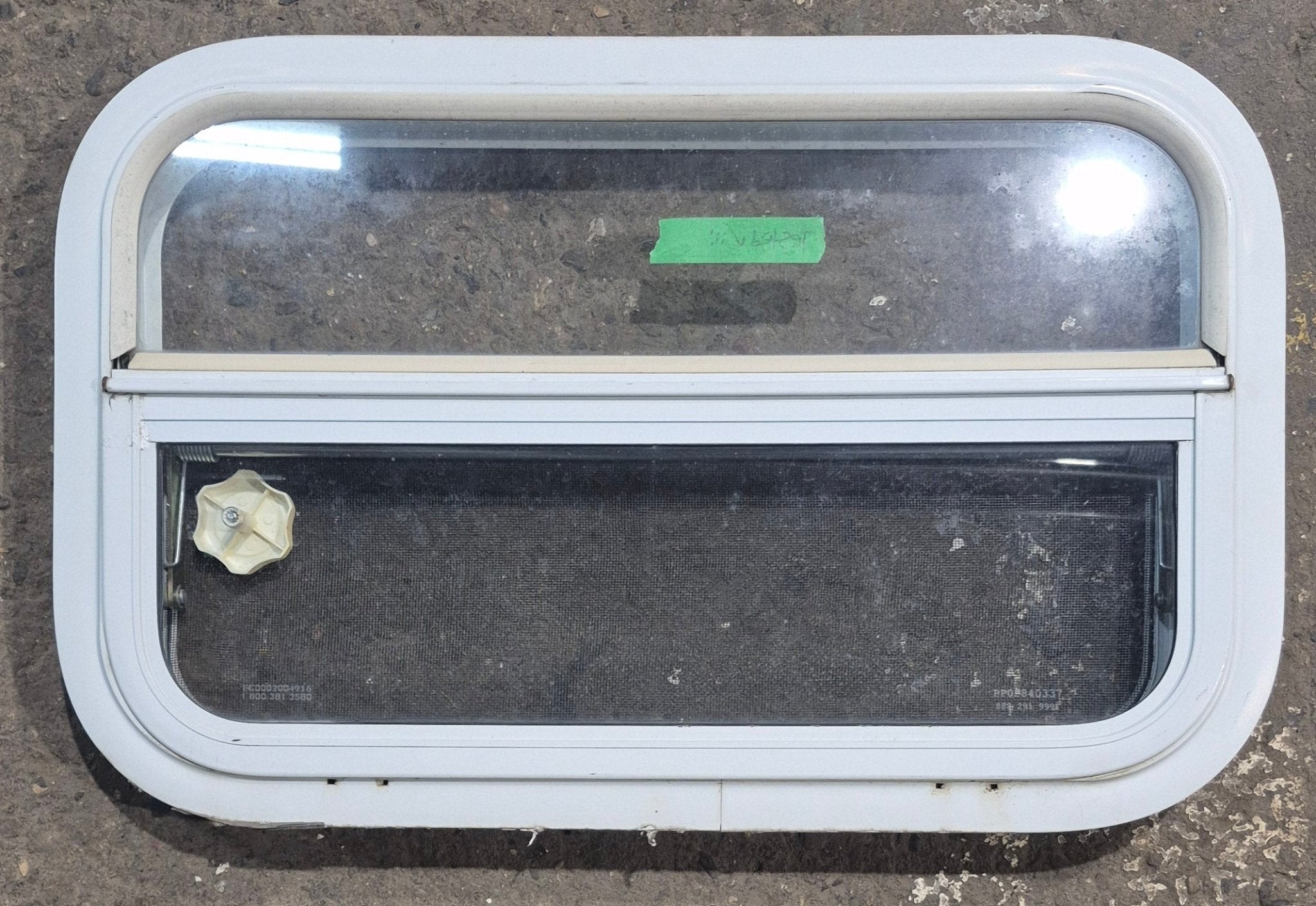 Used White Radius Opening Window : 23 1/2 W x 14 1/4 H x 1 7/8 D