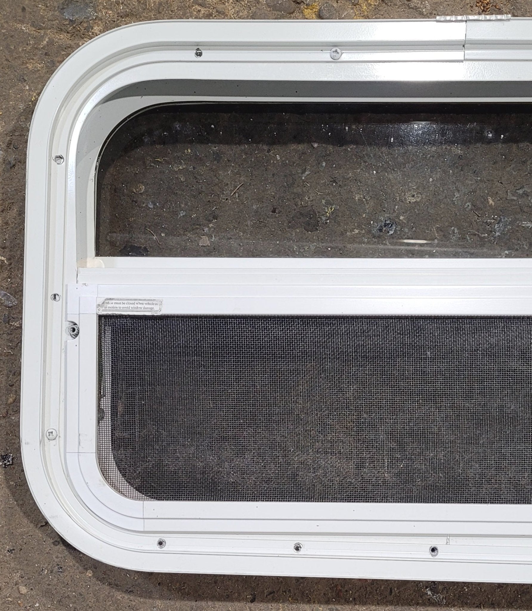Used White Radius Opening Window : 23 1/2 W x 14 1/4 H x 1 7/8 D