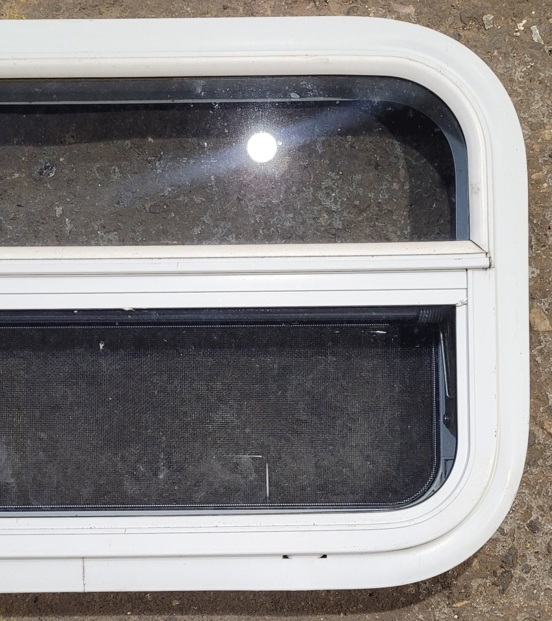 Used White Radius Opening Window : 23 1/2 W x 14 1/4 H x 1 7/8 D
