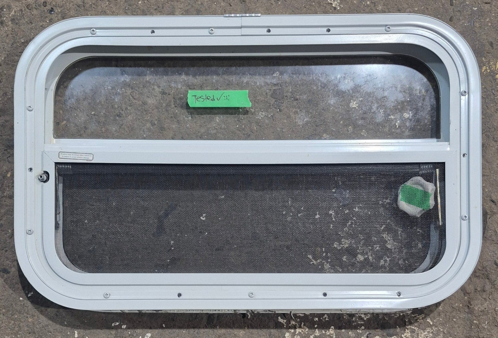 Used White Radius Opening Window : 23 1/2 W x 14 1/4 H x 1 7/8 D