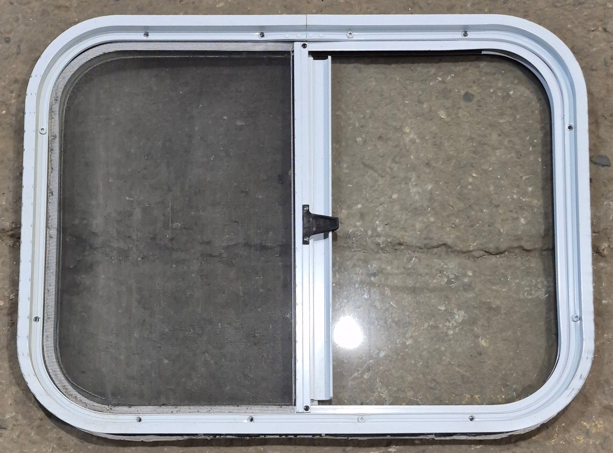 Used White Radius Opening Window : 23 1/2 W x 17 1/2 H x 1 1/4 D