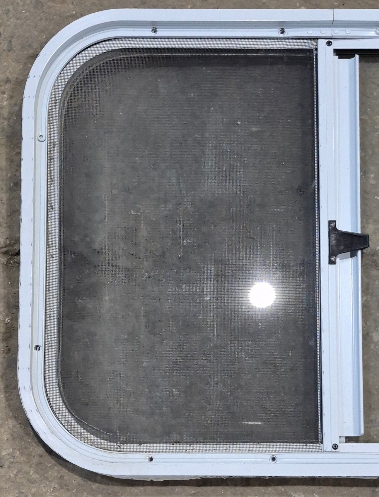 Used White Radius Opening Window : 23 1/2 W x 17 1/2 H x 1 1/4 D