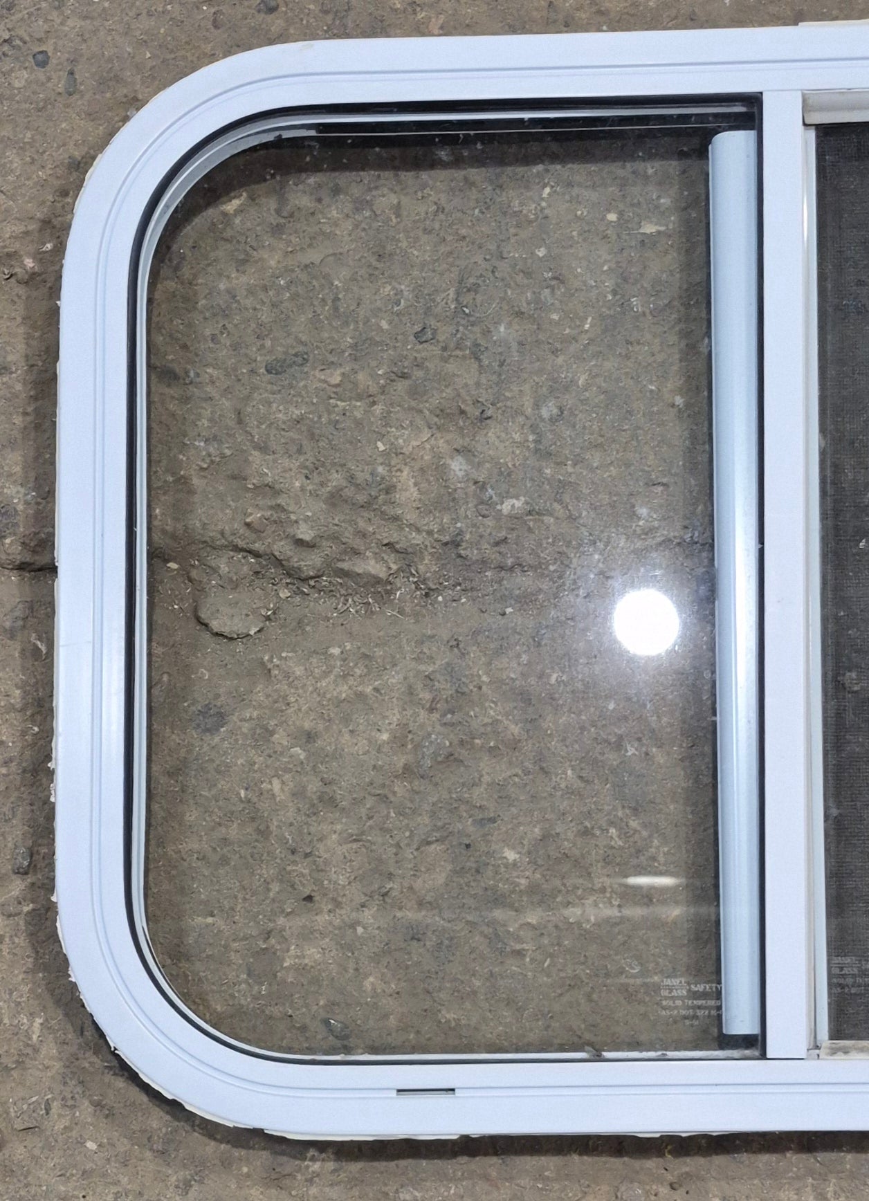Used White Radius Opening Window : 23 1/2 W x 17 1/2 H x 1 1/4 D
