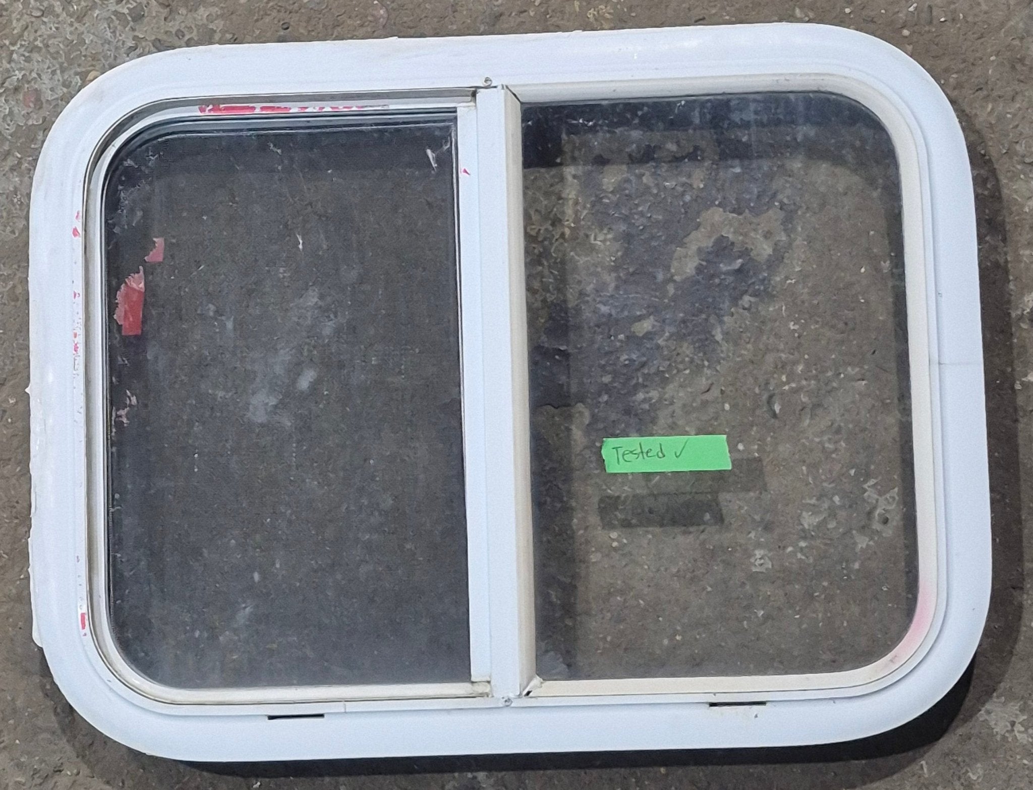 Used White Radius Opening Window : 23 1/2 W x 17 1/2 H x 1 7/8 D