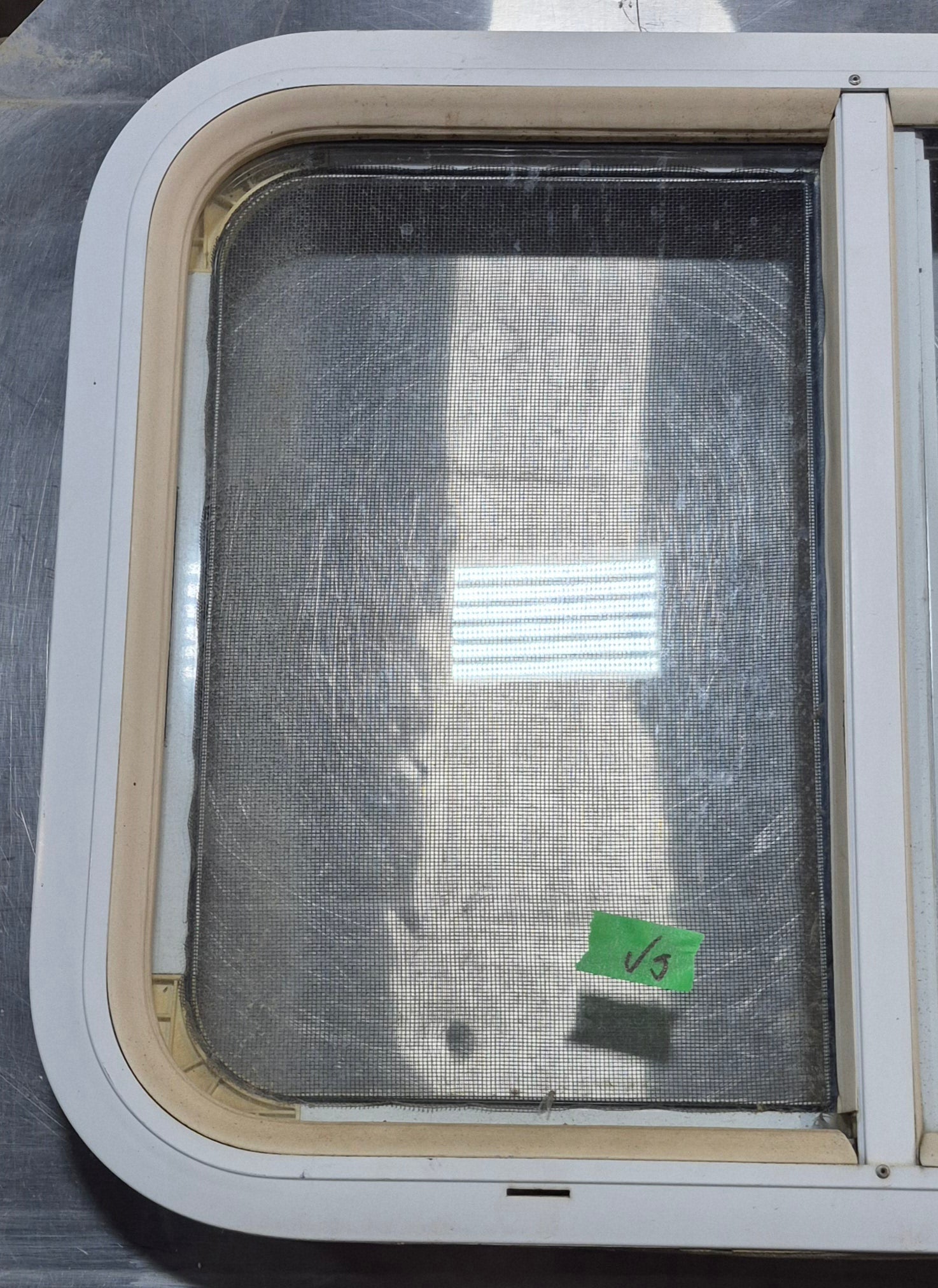 Used White Radius Opening Window : 23 1/2 W x 17 1/2 H x 1 7/8 D