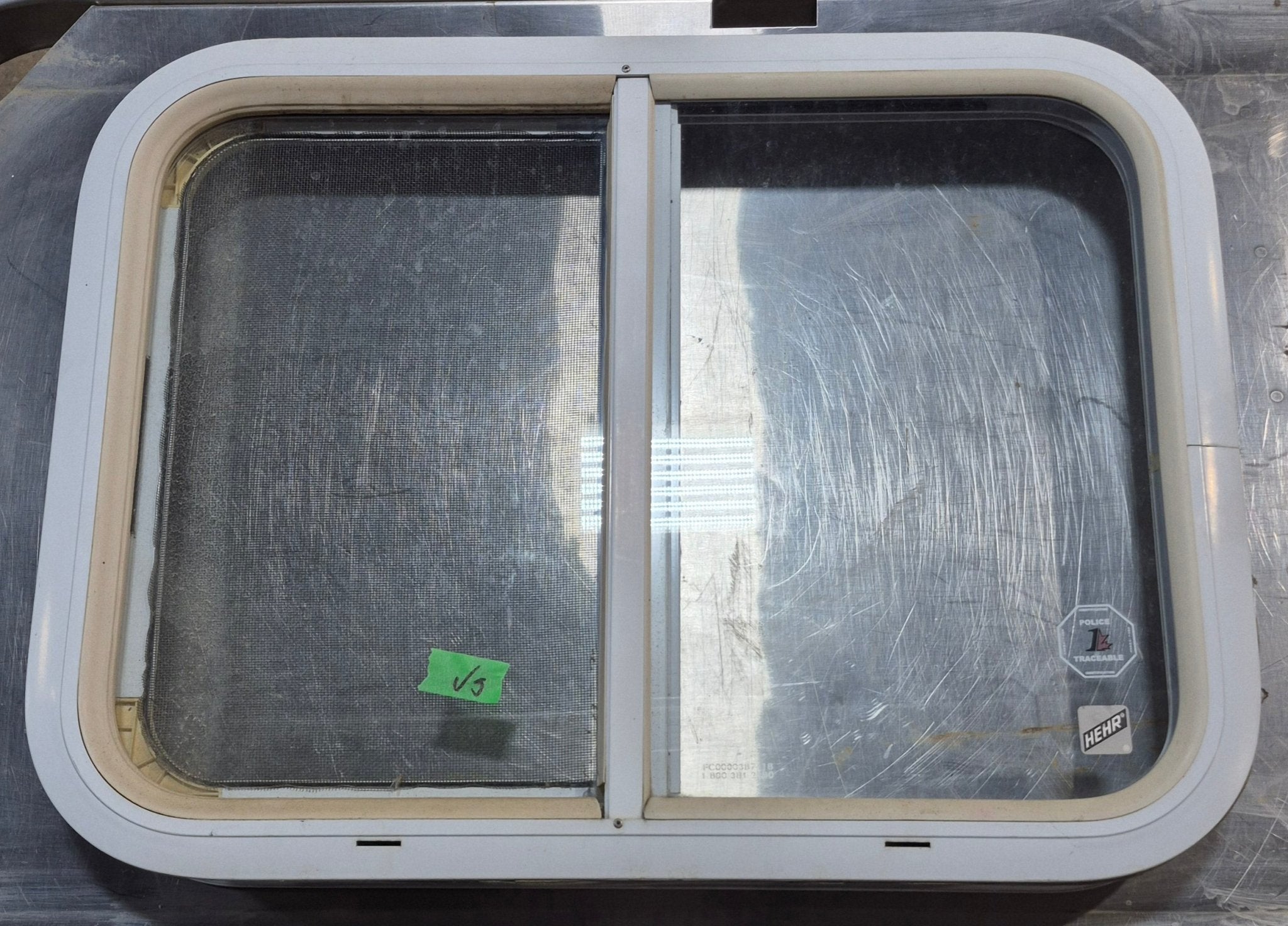 Used White Radius Opening Window : 23 1/2 W x 17 1/2 H x 1 7/8 D