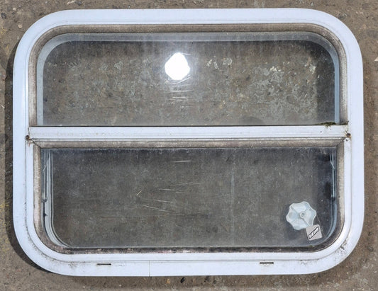 Used White Radius Opening Window : 23 1/2 W x 17 1/2 H x 1 7/8 D