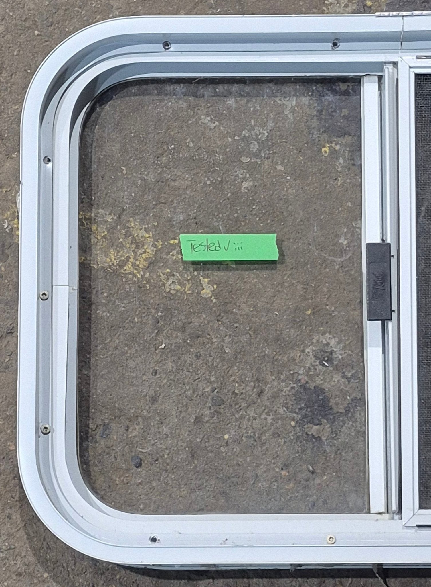 Used White Radius Opening Window : 23 1/2 W x 17 1/2 H x 1 7/8 D