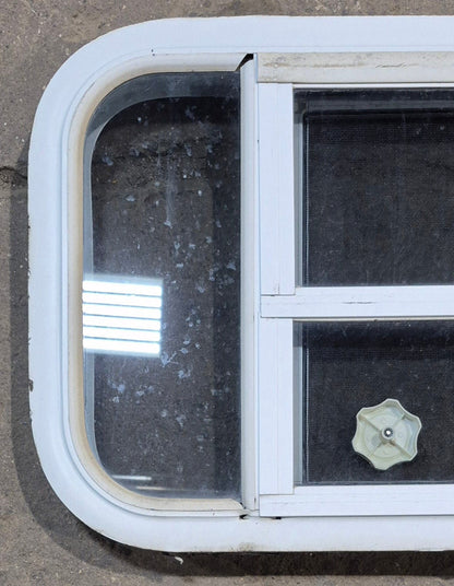 Used White Radius Opening Window : 23 1/4 W x 14 1/2 H x 1 7/8 D