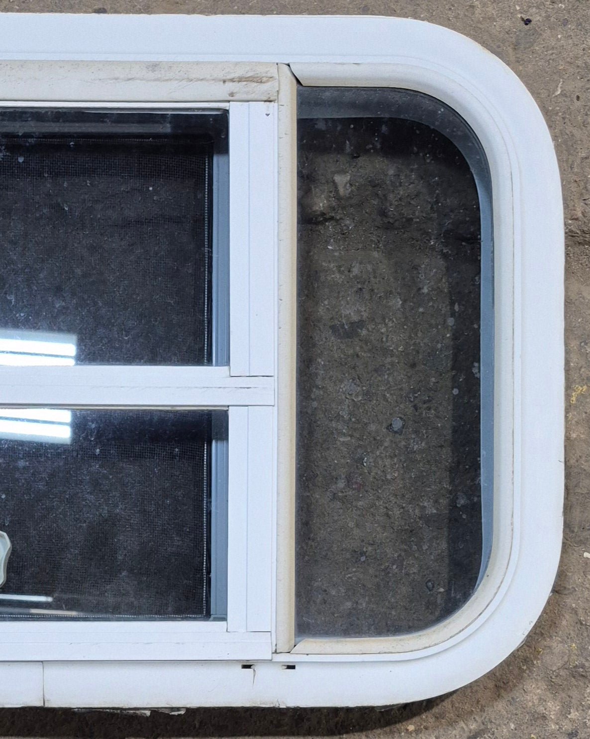Used White Radius Opening Window : 23 1/4 W x 14 1/2 H x 1 7/8 D