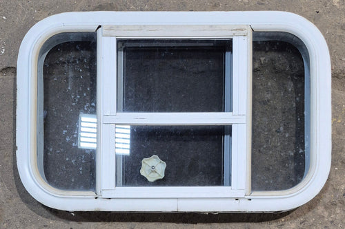 Used White Radius Opening Window : 23 1/4 W x 14 1/2 H x 1 7/8 D