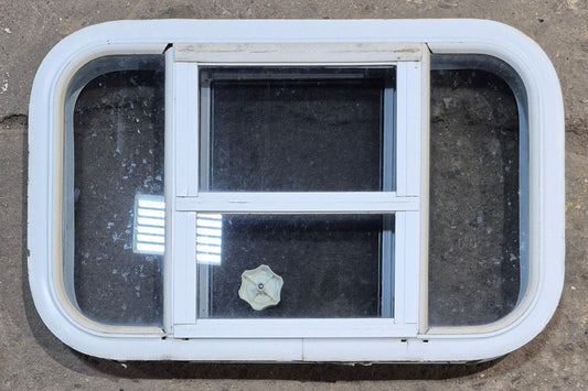 Used White Radius Opening Window : 23 1/4 W x 14 1/2 H x 1 7/8 D