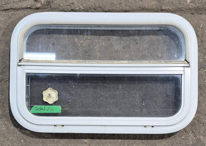 Used White Radius Opening Window : 23 1/4 W x 14 1/2 H x 1 7/8 D