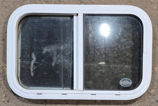 Used White Radius Opening Window : 23 1/4 W x 14 3/4 H x 1 7/8 D