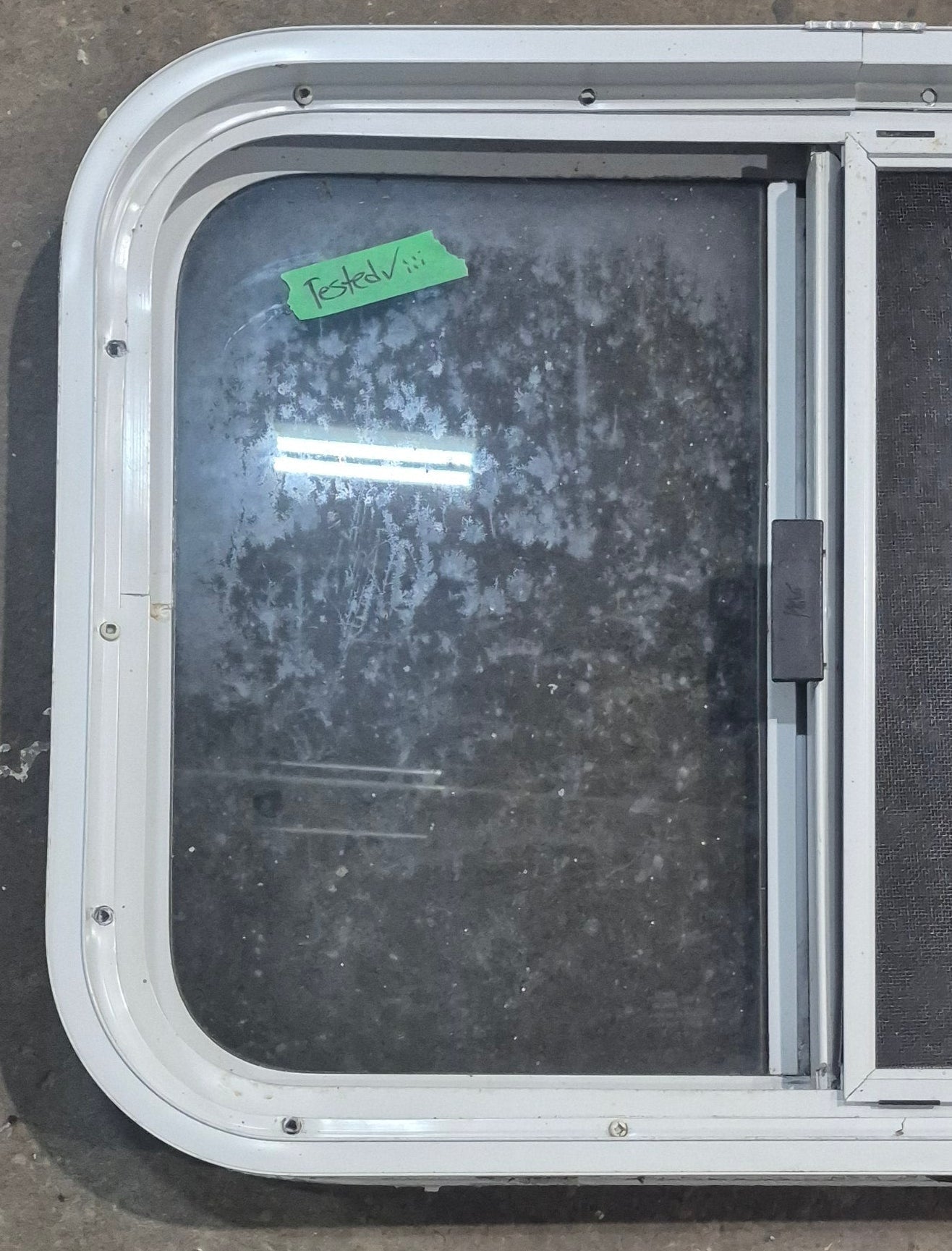 Used White Radius Opening Window : 23 1/4 W x 17 1/2 H x 1 7/8 D