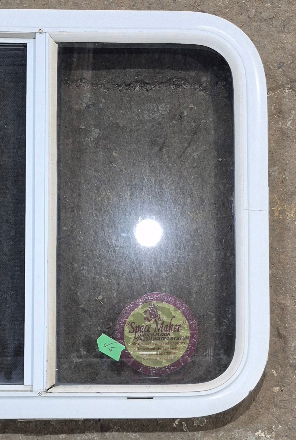 Used White Radius Opening Window : 23 1/4 W x 21 1/4 H x 1 3/4 D