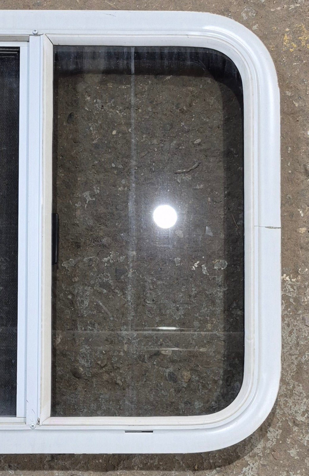 Used White Radius Opening Window : 23 1/4 W x 21 1/4 H x 1 3/4 D