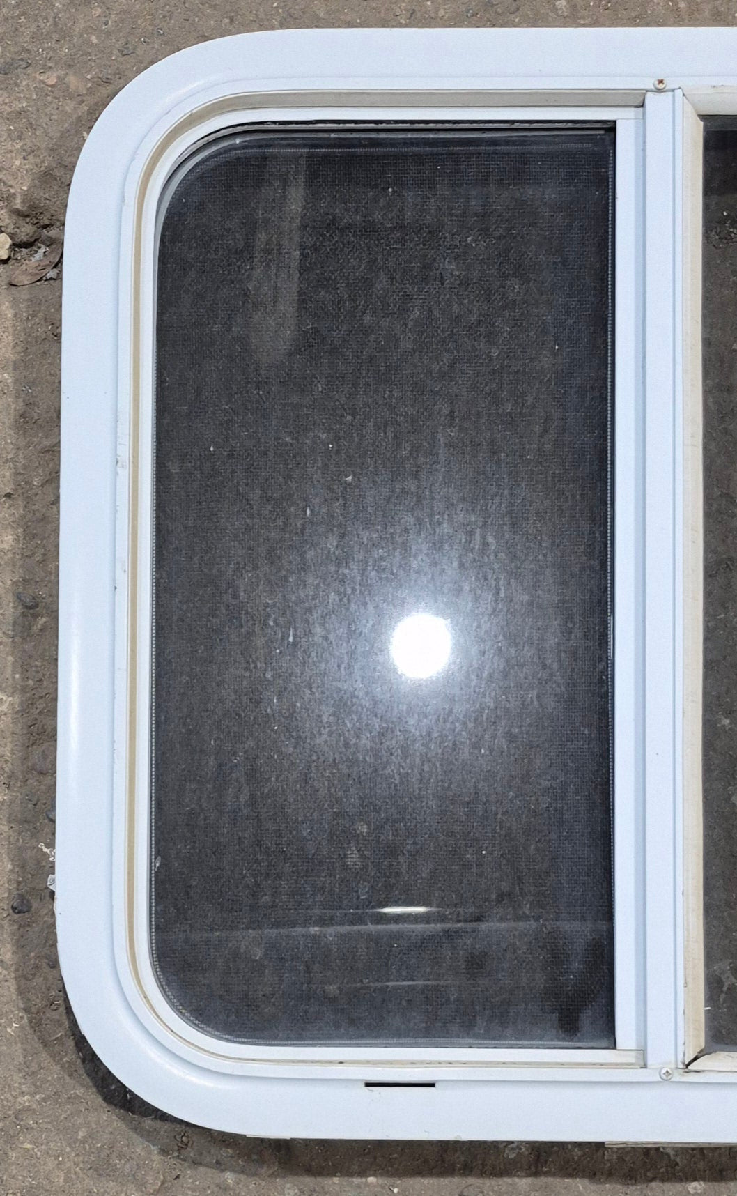 Used White Radius Opening Window : 23 1/4 W x 21 1/4 H x 1 3/4 D